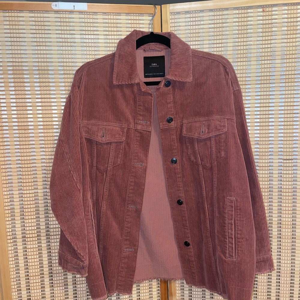 Zara Corduroy Jacket in Dusty Rose
